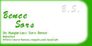 bence sors business card